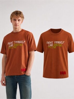 CHNGE Treat Yourself Like Someone You Love Graphic Tee Brown Organic Cotton